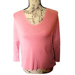 VTG Pierre Cardin 100% Cotton 3/4 Sleeve Knit Top,M